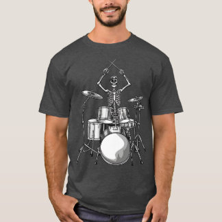 Camiseta Drummer Skeleton Drumming