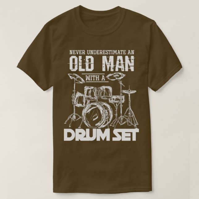 Camiseta Drummer - Tambores de Retirada Musical de Instrume (Frente do Design)