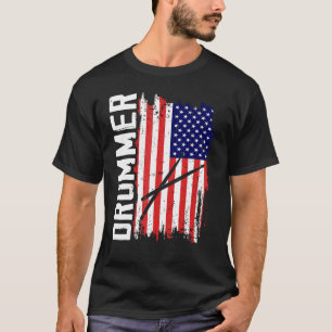 Camiseta Drummer tambores para músicos retro vintage para D