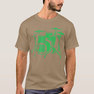 Camiseta Drummer Verde Irlandês do Shamrock Drum