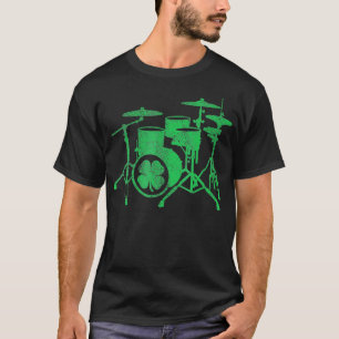 Camiseta Drummer Verde Irlandês do Shamrock Drum
