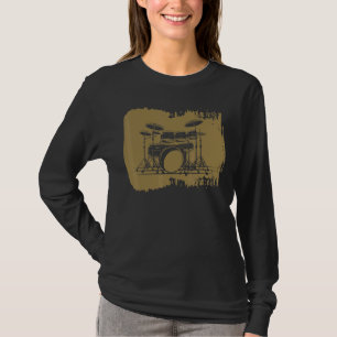 Camiseta Drumming Drum Set Vintage Para Drummer E Percussi