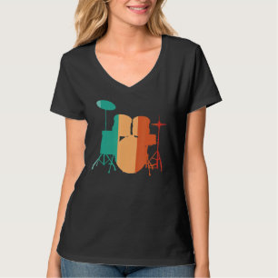 Camiseta Drumming Drum Set Vintage Para Drummer E Percussi