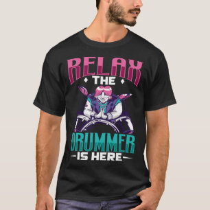 Camiseta Drumômetros Drummer Música Conjunto de Tambores In