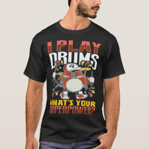 Camiseta Drumômetros Drummer Música Conjunto de Tambores In