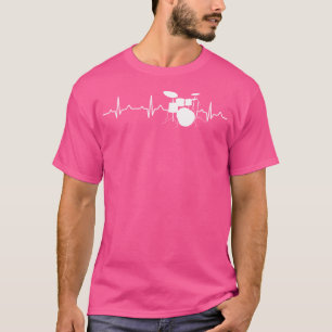 Camiseta Drums Heartbeat Shirt Drummer Music Banda Gift