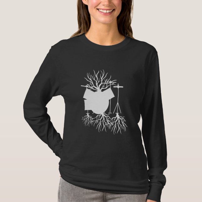 Camiseta Drumset De Drummer Snare Drumming Da Árvore Vida (Frente)