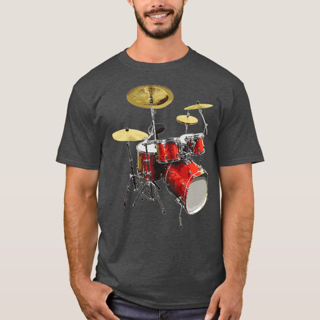 Camiseta Drumset Design Music e Drums (Frente)