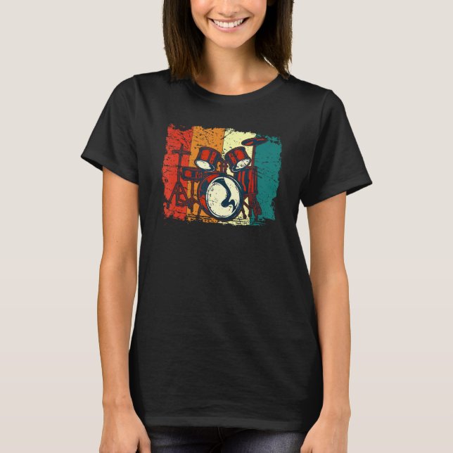 Camiseta Drumset legal do Drummer Retro Drumming Drumm (Frente)
