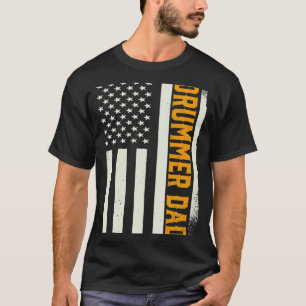 Camiseta Drumsticks Patrióticos Drummer Pai Americano