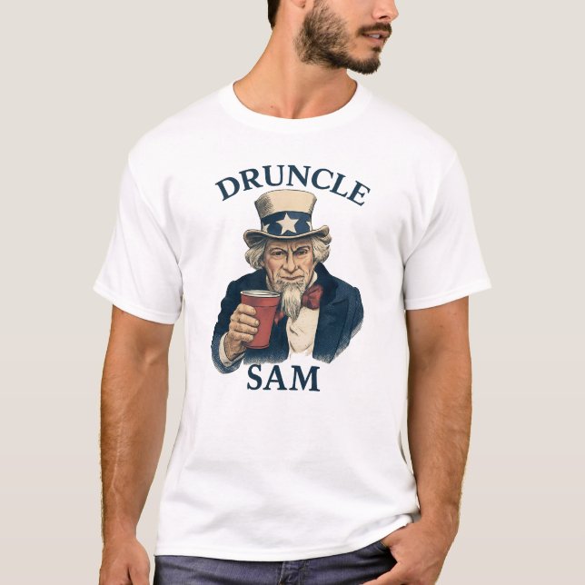 Camiseta Druncle Sam Funny 4th Of July Druncle Sam (Frente)