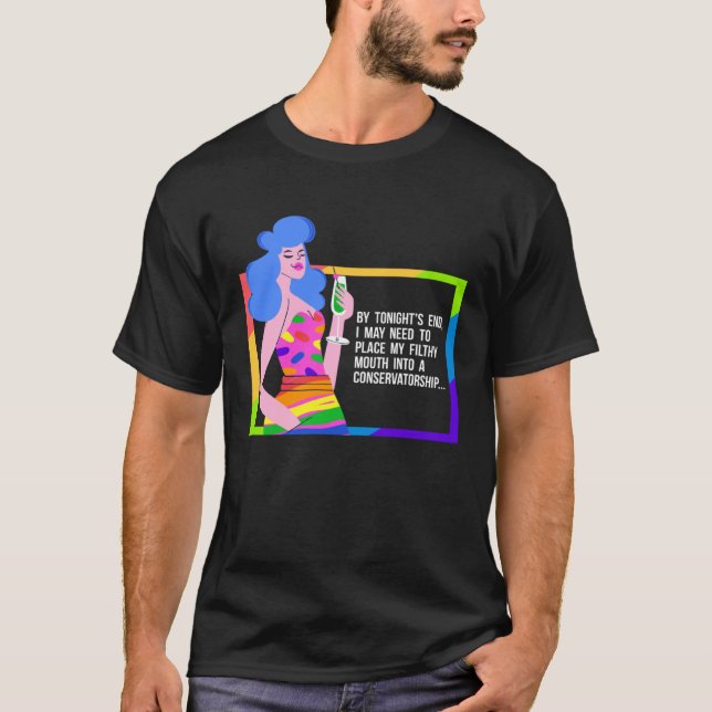 Camiseta Drunk Drag Queen Humor (Frente)