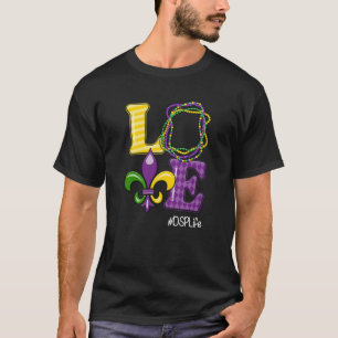 Camiseta DSP Enfermeira Mardi Gras Leopard Festa