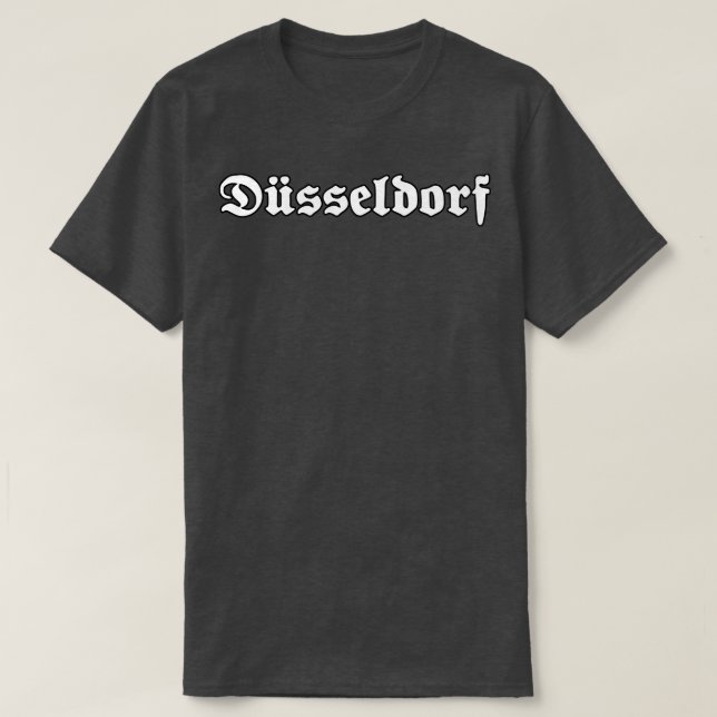 Camiseta Dsseldorf escrito com fonte gótica (Frente do Design)
