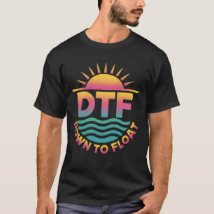 Camiseta DTF Descer para Flutuar Rio Tubulação Divertida Ve