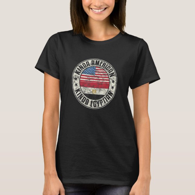 Camiseta Dual Citizenship American Egyptian Egypt Usa Flag_ (Frente)