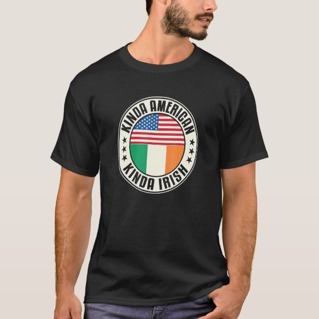 Camiseta Dual Citizenship American Irish Ireland Usa Flag (Frente)