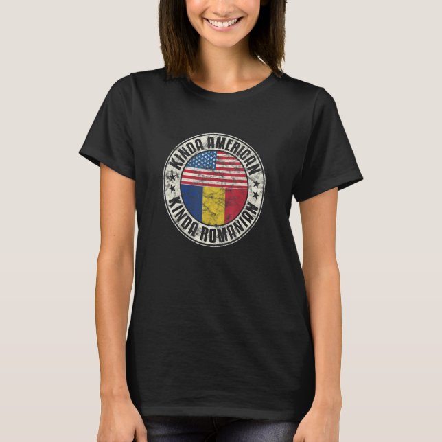 Camiseta Dual Citizenship American Romanian Romania Usa Fla (Frente)