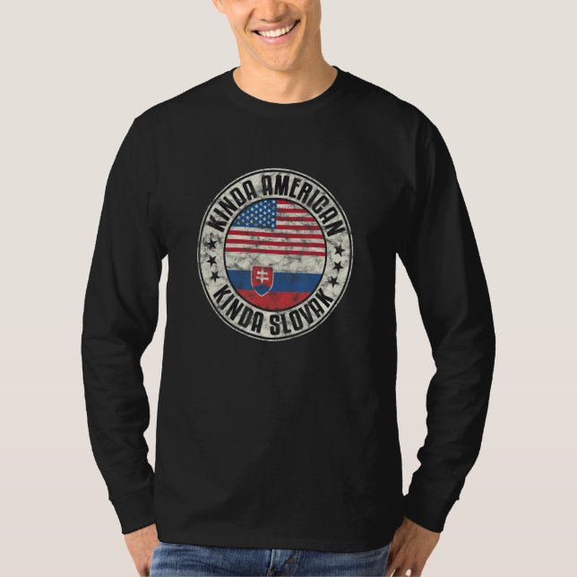 Camiseta Dual Citizenship American Slovak Slovakia Usa Flag (Frente)