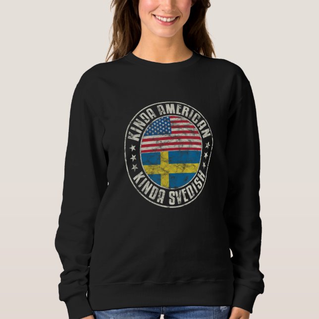 Camiseta Dual Citizenship American Swedish Sweden Usa Flag  (Frente)