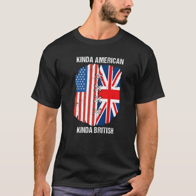 Camiseta Dual Citizenship UK USA Kinda American Kinda Briti (Frente)