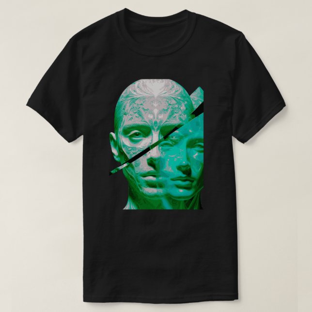 Camiseta Dual Perception Textured Portrait Art-Abstract  (Frente do Design)