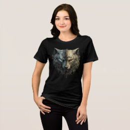 Camiseta Dual Wolf Spirits – Light & Dark Totem Art