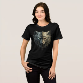Camiseta Dual Wolf Spirits – Light & Dark Totem Art