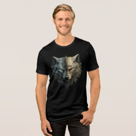Camiseta Dual Wolf Spirits – Light & Dark Totem Art