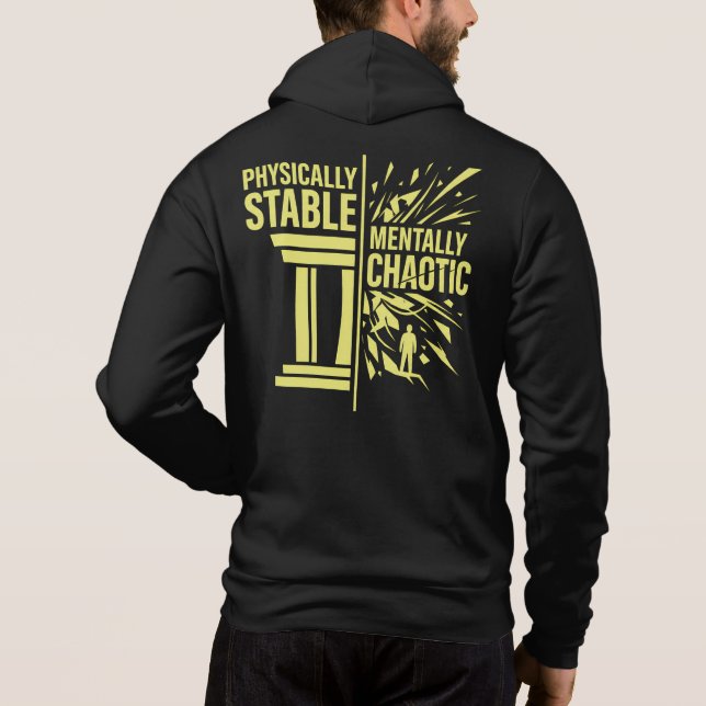 Camiseta Dualidade de Design Estável Fisicamente e Caótico  (Verso)
