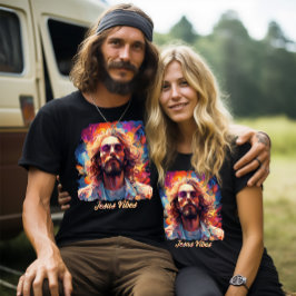 Camiseta Dualidade divina: Jesus Psicélico Hippie Moderno