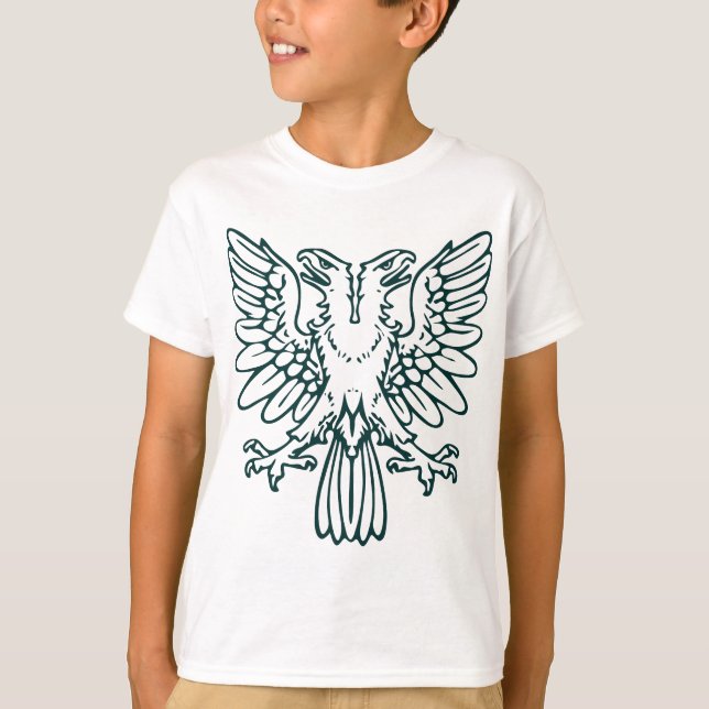 Camiseta Duas Águia de Cabeça - Verde Escuro (Frente)