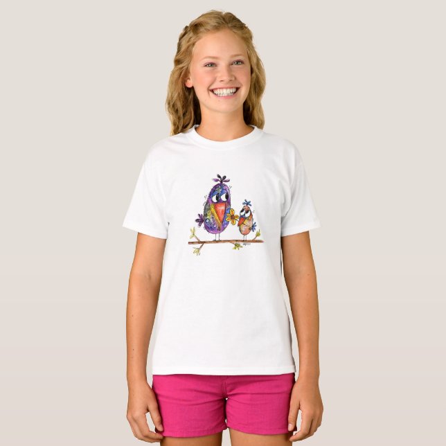 Camiseta Duas Aves Cutas e Whimsical (Frente Completa)