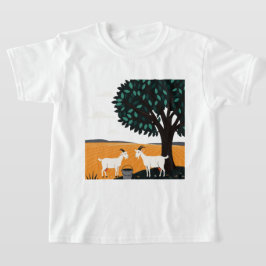 Camiseta Duas cabras sob uma árvore