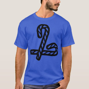 Camiseta Duas Canas de Doces para Arte da Linha de Natal