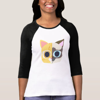 Camiseta duas caras de um gato