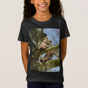 Camiseta Duas corujas na floresta, aves, vida selvagem