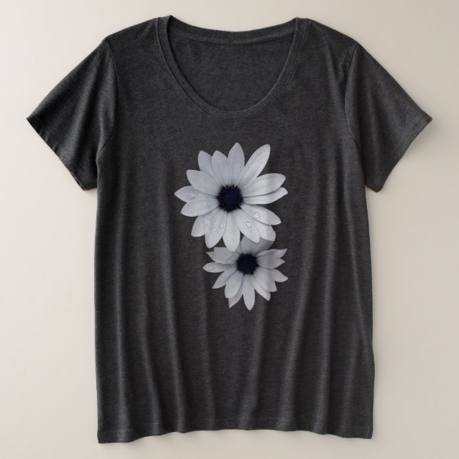 Camiseta duas flores brancas (Frente do Design)