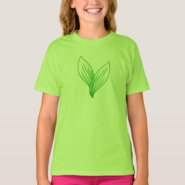 Camiseta Duas Folhas Verdes Interligadas (Frente)