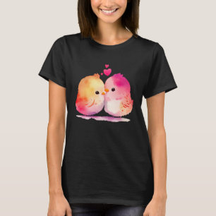 Camiseta Duas Galinhas Apaixonadas No Coração Apaixonado Di
