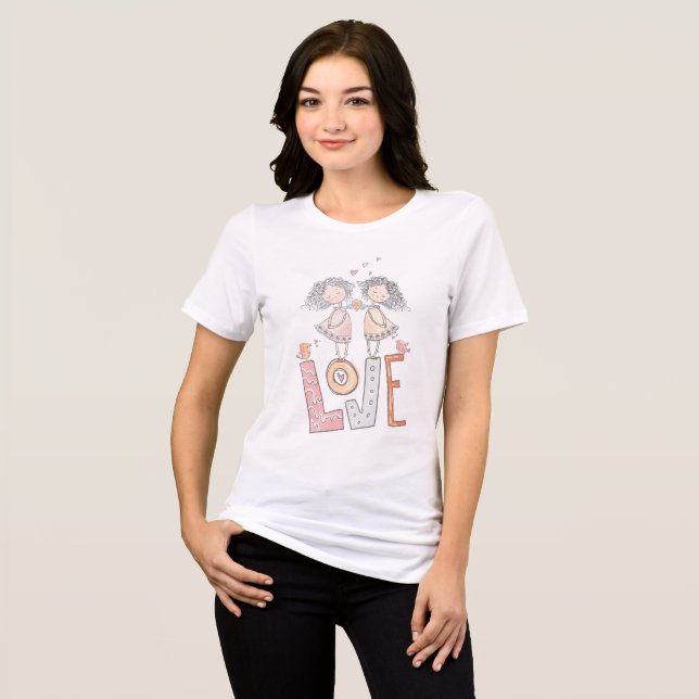Camiseta Duas Garotas Apaixonadas (Frente Completa)