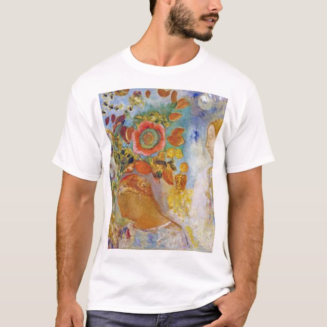 Camiseta Duas jovens entre as flores, Redon (Frente)