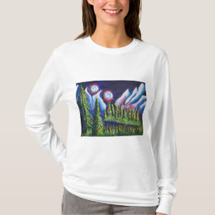Camiseta Duas luas de arte paisagística