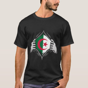 Camiseta Duas Mãos Arrastando Bandeira Reveladora da Argéli