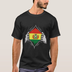 Camiseta Duas Mãos Ripando Bandeira Reveladora da Bolívia