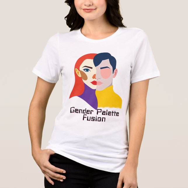 Camiseta Duas Metades, Uma Inteira: Arte Fluida De Gênero (Frente)