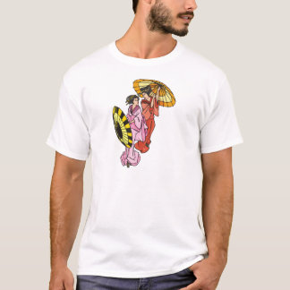 Camiseta Duas Mulheres com Guarda-chuvas