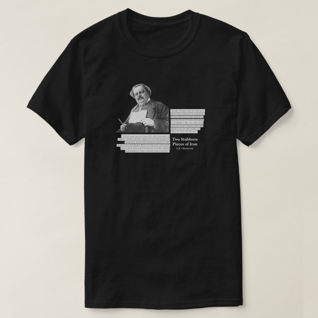 Camiseta Duas Peças Teóricas de Ferro GK Chesterton (Frente do Design)