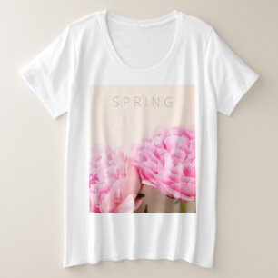 Camiseta Duas peônias cor-de-rosa