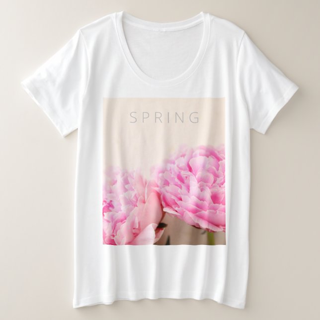 Camiseta Duas peônias cor-de-rosa (Frente do Design)